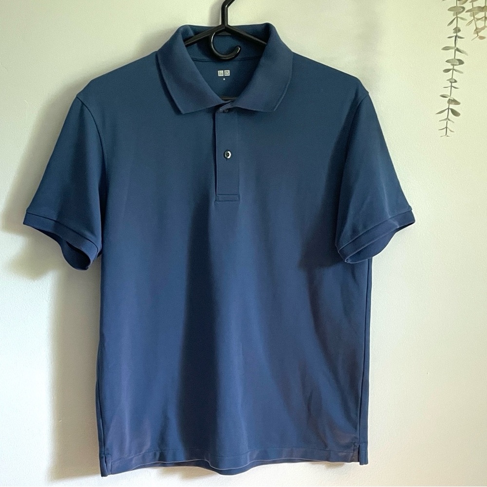 UNIQLO Men’s Blue Cotton Piqué Short-Sleeve Polo Shirt, Size M